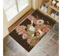 GDJSMIN Zerbino Interno Antiscivolo,Elementi Rana Fungo Tappeto Ingresso Lavabile In Lavatrice,Stile Anime Tappeto Esterno Ingresso Rimozione Della Polvere,Marrone Scuro, 45 X 75 cm