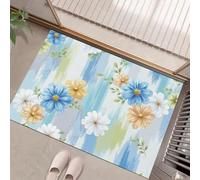 GDJSMIN Zerbino Interno Antiscivolo,Motivo A Margherita Tappeto Ingresso Lavabile In Lavatrice,Stile Country Tappeto Esterno Ingresso Rimozione Della Polvere,Giallo Chiaro, 40 X 60 cm