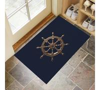 GDJSMIN Zerbino Per Stile Nautico Classico,40 X 60 Cm A Basso Profilo, Tappeto Morbido Antiscivolo Per Diagramma Del Timone Della Nave Classica,Domestici Cucina Interni Decorazione,Bronzo