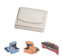 GDJZXD 2024 New Genuine Leather RFID Blocking Card Holder Organizer Pocket Mini Wallet, Premium Leather Wallet for Women, Leather Blocking Card Holder Pocket Anti-Credit Card Folding Mini Wallet(B)