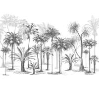 gdkldfg Carta Da Parati Moderna 300x210cm Bianco E Nero Tropicale Giungla Foresta Palma Paesaggio Naturale,Poster Wallpaper,Seta Carta Parati,Decorazioni Parete Camera Da Letto Soggiorno