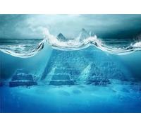 gdkldfg Carta Da Parati Moderna 350x250cm Blu Oceano Piramide,Poster Wallpaper,Seta Carta Parati,Decorazioni Parete Camera Da Letto Soggiorno