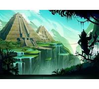 gdkldfg Carta da Parati Panoramica Intissato Cartone Animato,Foresta,Edificio Storico,Paesaggio Naturale,Verde Wallpaper per Camera da Letto, Soggiorno 200x140cm