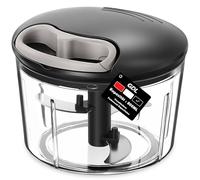 GDL Tritatutto Manuale, Trita Verdure Manuale per cucina, Tritaverdure Manuale di cipolle con lama in acciaio inox 420, Tritatutto a Cipolla Veloce per insalata, carne, frutta, 800ML Nero