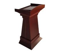 GdloWOoc Podio per Leggio da Pavimento, Moderno Ulpito della Chiesa con Ripiano Inclinazione Permanente, Pulpito in Legno per Chiesa Ufficio Scuola(Red Walnut,Style 2)