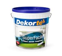 Dekortè SUPERFACILE Idropittura murale opaca Traspirante Bianca pronto uso 14 LT