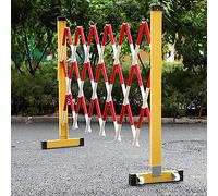 GDMDPTE Barriera Stradale telescopica Portatile - Barriera di Sicurezza Stradale Gialla Mobile (1,2 m x 2,4 m) per Il Controllo della Folla, la Gestione di Eventi, la Sicurezza all'aperto