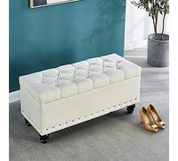 GDMDPTE Panca Contenitore per Scarpe, Pouf, panche Contenitore, Panca Imbottita in Lino, Panca per fine Letto con Contenitore, Panca Contenitore, Pouf Moderno per Soggiorno, Pouf per ingre