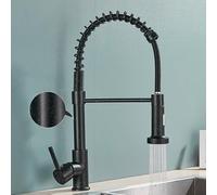 GDMDPTE Rubinetto da Cucina in Oro Spazzolato, Miscelatore monocomando a 2 Vie con Rotazione a 360° e Puntini Neri, Elegante Rubinetto per lavello da Cucina con Acqua Calda e Fredda