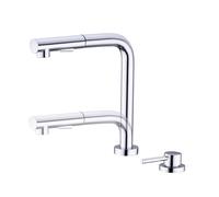 GDMDPTE Rubinetto da Cucina Miscelatore per lavello da Cucina con Doccia Estraibile Cromo 2 modalità di Getto Sollevamento Salva Spazio per la Finestra Anteriore Lavabo monocomando pieghev