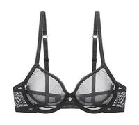 GDNIA Sexy Lace Mesh See Through Bralette Sfoderato Ferretto Non Imbottito Ultra Sottile Trasparente Bralette Donna