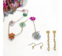GDO GIOIE D'ORIENTE 1mt Catena Fiori Margherita 12mm Acciaio Dorato Vari Colori, Distanza 25mm, con Monachelle e 2 Chiusure Incluse per Bracciali e Collane Fai da Te (Mix)