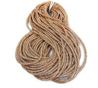 GDO GIOIE D'ORIENTE Cordone Strass Champagne 6 mm x 30 m - Tubo in Silicone con Anima Flessibile Rivestito di Strass per Creazione Borse Fai da Te, Manici, Bordature e Accessori Moda