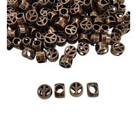 GDO Gioie d'Oriente - Distanziatori Metallo Simbolo della Pace - Colore Rame - 10mm - Foro 4mm - 70 Pezzi - Per Bigiotteria, Collane, Bracciali, Accessori Fai da Te