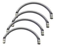 GDO GIOIE D'ORIENTE Set 4pz Telaio per Borsa in Alluminio con Chiusura a Bacio, 23x11 cm e 19x9,5 cm, Argento, Telaio a U, Ovali per Pochette, Clutch e Borse Uncinetto Fai da Te (23x11 cm)