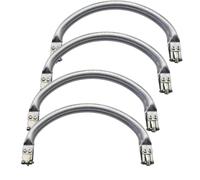 GDO GIOIE D'ORIENTE Set 4pz Telaio per Borsa in Alluminio con Chiusura a Bacio, 23x11 cm e 19x9,5 cm, Argento, Telaio a U, Ovali per Pochette, Clutch e Borse Uncinetto Fai da Te (19x9,5 cm)