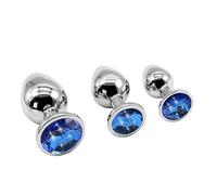 GDP3- Articolo Comodo Per Donna Blu Da 3 Pezzi In Camera Da Letto Plug Anale - POE8