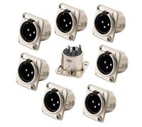 GDQLCNXB Jack XLR maschio 3 pin montaggio a pannello, alloggiamento in metallo argento XLR-M connettore 8 pezzi.