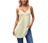 Gdqzzeaiix Abito Estivo Donna,Abito da Camera Senza Maniche con Bordi in Pizzo, Elegante e Comodo da Indossare in casa, Morbido e Elasticizzato, Camicia da Notte Lunga