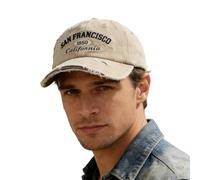 Gdqzzeaiix Cappello Uomo,Cappellino da Baseball Effetto Invecchiato con Ricamo 3D e Patchwork, Modello San Style, Regolabile, destrutturato, Stile papà.