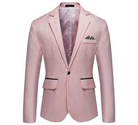 Gdqzzeaiix Giacca Primaverile Uomo Blazer, Un Bottone Tinta Unita Sottile Elegante Giacca da Sposa d'Affari Giacchetto Primaverile Uomo Giacca da Lavoro da Uomo Formale Business Trench Coat Business