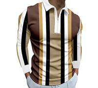 Gdqzzeaiix Polo a Maniche Lunghe da Uomo in Cotone- Polo da Uomo con Mezza Zip Basic Cotone T-Shirt Casual Golf Tennis Maglietta con Tasca Estate Poloshirt Polo Cotone Uomo Camicia Golf Sport