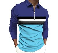 Gdqzzeaiix Polo da Uomo Manica Lunga con Zip a Quarti Polo da Uomo Slim Fit Basic Traspirante E Igroscopico Sportiva-T Golf vestibilità Normale Polo Piquet Uomo vestibilità Ampia House Coat