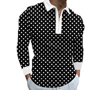 Gdqzzeaiix Polo Uomo Manica Lunga Cotone con Mezza Zip T Shirt T-Shirt Basic Sportive Ricamo Giraffa Cotone Golf Tennis Magliette Polo Shirt Maglietta Uomo Asciugatura Rapida Traspirante House Coat