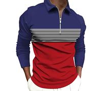 Gdqzzeaiix Polo Uomo Maniche Lunghe Sport Polo 1/4 Zip Basic Cotone T-Shirt Casual Golf Tennis Maglietta con Tasca Estate Poloshirt Magliette Polo con Asciugatura Rapida Traspirante House Coat