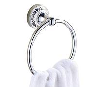 GDrems - Porta asciugamani da parete, in acciaio inox, con squisita base intagliata, finitura lucida, accessorio da bagno per elegante decorazione domestica