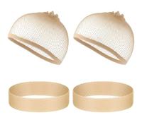 Gdrghe Set di 4 fasce per capelli in silicone antiscivolo, 2 retine per parrucche in nylon traspirante, supporti regolabili per donne e uomini, parrucche lunghe corte