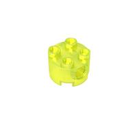 GDS-1054 17485 Cilindro fori perno 2x2, Verde neon trasparente, 50 pezzi | Compatibile con mattoncini LEGO. Componenti MOC per i principali marchi edili, corrispondenza coerente dei colori. GDS-1054.