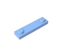 GDS-723 - Piastra speciale 1 x 4 con 2 rivetti, 50 pezzi, compatibile con Lego 92593 41740, parti fai da te e componenti MOC per grandi marchi di mattoni, colore: Azzurro 212