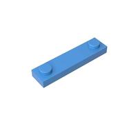 GDS-723 - Piastra speciale 1 x 4 con 2 rivetti, 50 pezzi, compatibile con Lego 92593 41740, parti fai da te e componenti MOC per mattoni di grandi dimensioni, colore: blu medio, 102