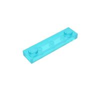 GDS-723 - Piastra speciale 1x4 con 2 rivetti, 50 pezzi, compatibile con Lego 92593 41740, parti fai da te e componenti MOC per grandi marche di mattoni, colore: Trans azzurro 42