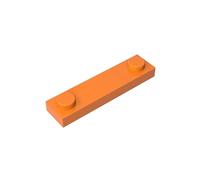 GDS-723 - Piastra speciale 1x4 con 2 rivetti, 50 pezzi, compatibile con Lego 92593 41740, parti fai da te e componenti MOC per grandi marche di mattoni, colore: arancione 106