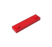 GDS-723 - Piastra speciale 1x4 con 2 rivetti, 50 pezzi, compatibile con Lego 92593 41740, parti fai da te e componenti MOC per grandi marche di mattoni, colore: Rosso 21