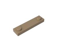 GDS-723 - Piastra speciale 1x4 con 2 rivetti, 50 pezzi, compatibile con Lego 92593 41740, parti fai da te e componenti MOC per grandi marche di mattoni, colore: Marrone scuro 138