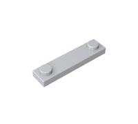 GDS-723 - Piastra speciale 1x4 con 2 rivetti, 50 pezzi, compatibile con Lego 92593 41740, parti fai da te e componenti MOC per grandi marche di mattoni, colore: grigio bianco 0
