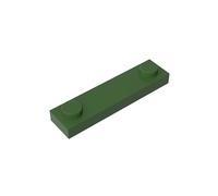 GDS-723 - Piastra speciale 1x4 con 2 rivetti, 50 pezzi, compatibile con Lego 92593 41740, parti fai da te e componenti MOC per grandi marche, colore: Verde militare (verde oliva) 999