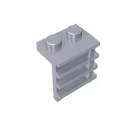 GDS-750 - Piastra speciale 1 x 2 con scala, 50 pezzi, compatibile con Lego 4175, 31593, 4603504, parti fai da te e componenti MOC per grandi marche di mattoni, colore: argento piatto 315