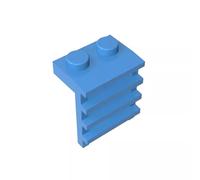 GDS-750 - Piastra speciale 1 x 2 con scaletta, 50 pezzi, compatibile con Lego 4175, 31593, 4603504, parti fai da te e componenti MOC per grandi marche di mattoni, colore: Blu medio 102