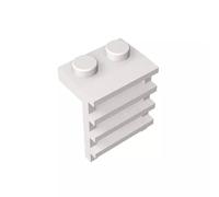 GDS-750 - Piastra speciale 1x2 con scala, 50 pezzi, compatibile con Lego 4175, 31593, 4603504, parti fai da te e componenti MOC per grandi marche di mattoni, colore: Bianco 1
