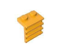 GDS-750 - Piastra speciale 1x2 con scala, 50 pezzi, compatibile con Lego 4175, 31593, 4603504, parti fai da te e componenti MOC per grandi marche di mattoni, colore: giallo scuro 191