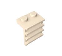GDS-750 - Piastra speciale 1x2 con scala, 50 pezzi, compatibile con Lego 4175, 31593, 4603504, parti fai da te e componenti MOC per grandi marche di mattoni, colore: giallo bianco 0
