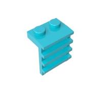 GDS-750 - Piastra speciale 1x2 con scala, 50 pezzi, compatibile con Lego 4175, 31593, 4603504, parti fai da te e componenti MOC per grandi marche di mattoni, colore: verde smeraldo 322