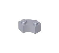 GDS-799 - Maccheroni ad angolo rotondo, 5,1 x 5,1 cm, con tacca e fondo rinforzato, 50 pezzi, compatibile con Lego 85080 3063, per grandi marche di mattoni, colore: Argento piatto 315