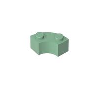 GDS-799 - Maccheroni ad angolo tondo 5,1 x 5,1 cm, con tacca e fondo rinforzato, 50 pezzi, compatibile con Lego 85080 3063, per grandi marche di mattoni, colore: Verde sabbia 151