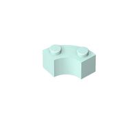 GDS-799 - Maccheroni ad angolo tondo 5,1 x 5,1 cm, con tacca e fondo rinforzato, 50 pezzi, compatibile con Lego 85080 3063, per grandi marche di mattoni, colore: Aqua 323 chiaro