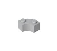 GDS-799 - Maccheroni ad angolo tondo 5,1 x 5,1 cm, con tacca e fondo rinforzato, 50 pezzi, compatibile con Lego 85080 3063, per le principali marche di mattoni, colore: Grigio chiaro